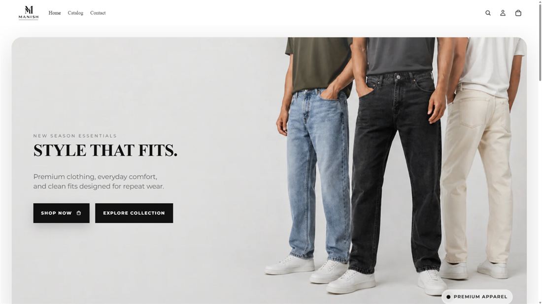 Fashion ecommerce collection page showing multiple product categories